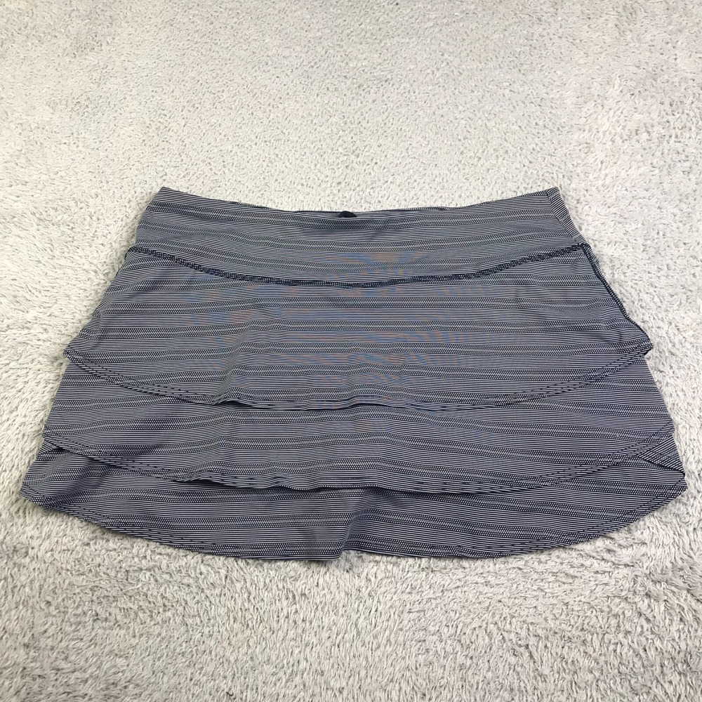 Athleta Swagger Skort Womens XL Navy Multi‎ Pattern Tiered Ruffle Tennis Skirt